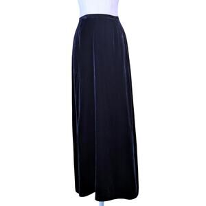 Dana Buchman Navy Blue Velvet Maxi Skirt Size 2 Quiet Luxury Whimsigoth Office